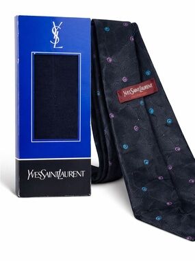 Vintage Yves Saint Laurent Tie & Sock Gift Set Designer Formalwear Wedding Prom